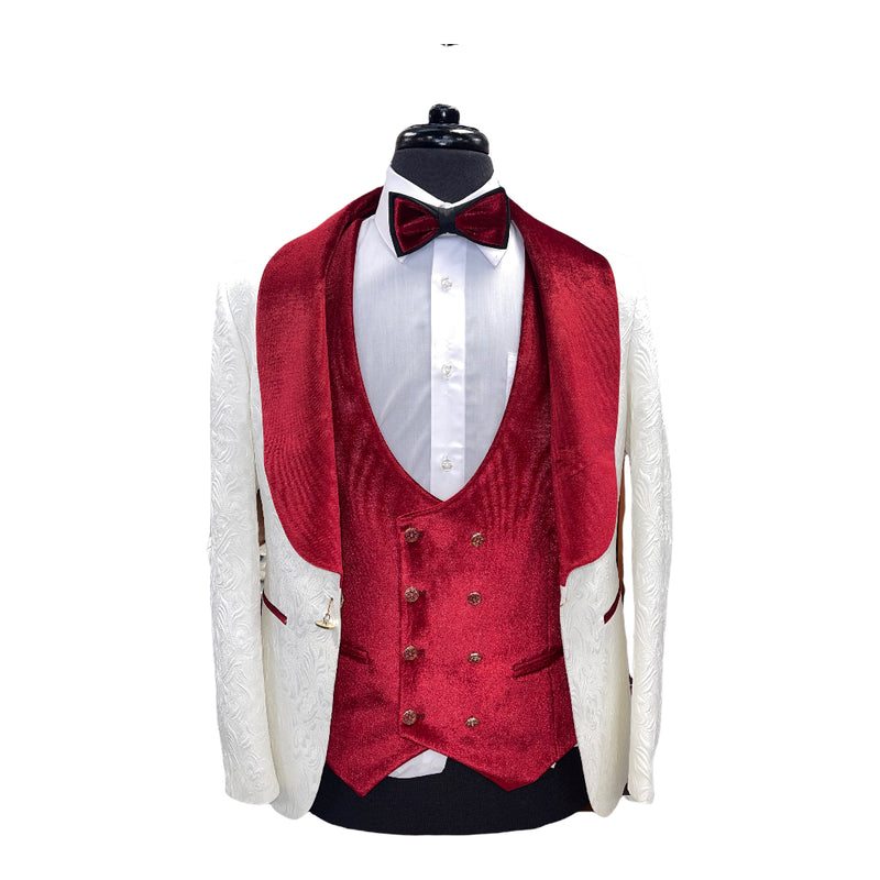 4pc Wide Collar Tuxedo (Slim Fit)